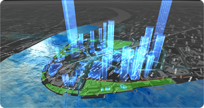 上海市陆家嘴城市三维地图-城市建筑模型