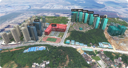 广东省江门市实景三维地图-倾斜摄影模型单体化